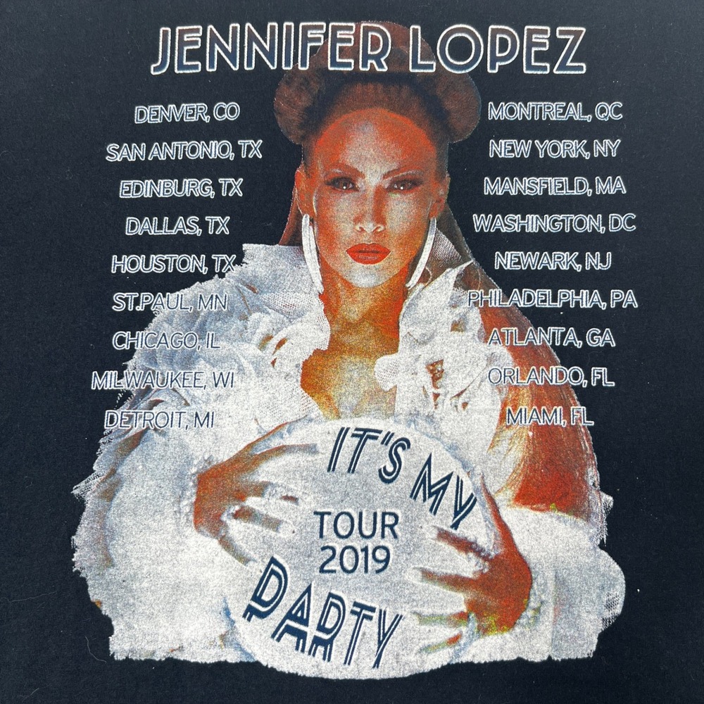 Jennifer Lopez JLo It's My Party Tour 2019 T-Shirt Mens 2XL Black Double Sided - Picture 3 of 9